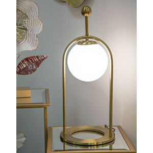 Mauro Ferretti lampe de table Glamy Arc E14 Ø 21x50 cm or blanc