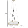 Mauro Ferretti plafonnier Japon carré 4-flamme E27 45x45x20 cm or blanc