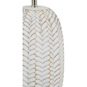 Mauro Ferretti lampe de table feuille E27 Ø 35x65 cm blanc or
