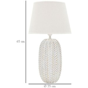 Mauro Ferretti lampe de table feuille E27 Ø 35x65 cm blanc or