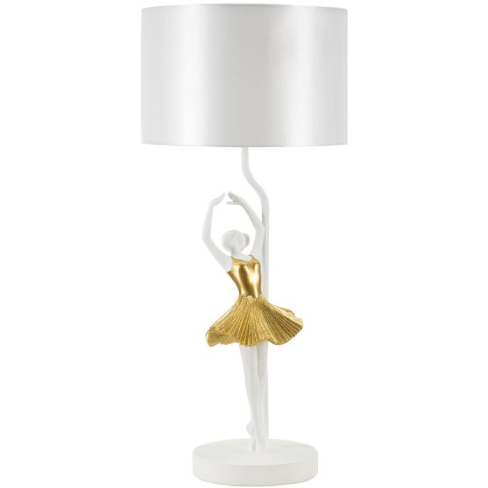 Mauro Ferretti lampe de table danseuse E27 Ø 28x64 cm or blanc