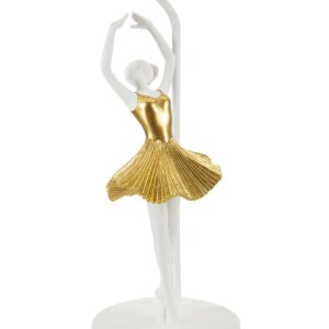 Mauro Ferretti lampe de table danseuse E27 Ø 28x64 cm or blanc