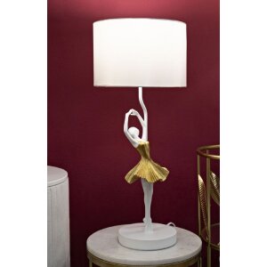 Mauro Ferretti lampe de table danseuse E27 Ø 28x64 cm or blanc