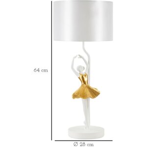 Mauro Ferretti lampe de table danseuse E27 Ø 28x64 cm or blanc