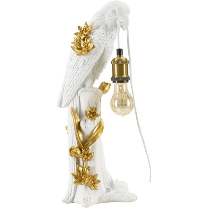 Mauro Ferretti lampe de table perroquet E27 20x20x50,5 cm blanc or