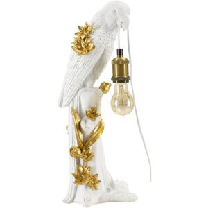 Mauro Ferretti lampe de table perroquet E27 20x20x50,5 cm blanc or