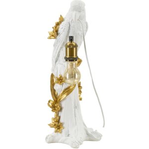 Mauro Ferretti lampe de table perroquet E27 20x20x50,5 cm blanc or