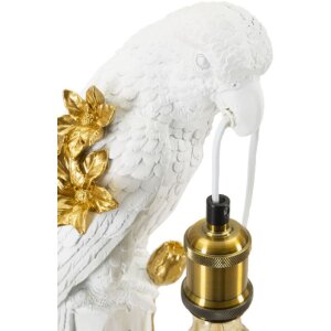 Mauro Ferretti lampe de table perroquet E27 20x20x50,5 cm blanc or