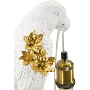 Mauro Ferretti lampe de table perroquet E27 20x20x50,5 cm blanc or
