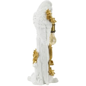Mauro Ferretti lampe de table perroquet E27 20x20x50,5 cm blanc or