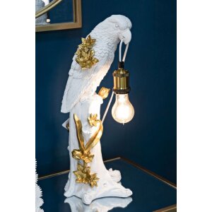 Mauro Ferretti lampe de table perroquet E27 20x20x50,5 cm blanc or