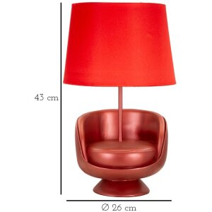 Mauro Ferretti lampe de table Jahrhundertmitte E27 26x43 cm rouge