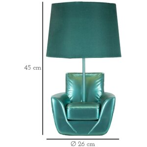 Mauro Ferretti lampe de table Jahrhundertmitte E27 26x43 cm turquoise
