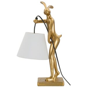 Lampe de table Mauro Ferretti Lapin E14 26x16x47 cm doré blanc