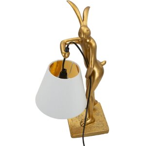 Lampe de table Mauro Ferretti Lapin E14 26x16x47 cm doré blanc