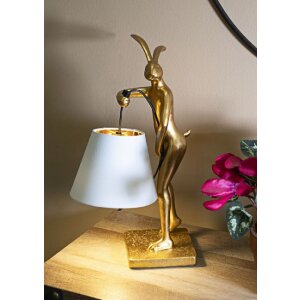 Lampe de table Mauro Ferretti Lapin E14 26x16x47 cm doré blanc