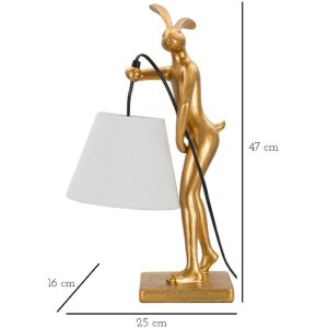 Lampe de table Mauro Ferretti Lapin E14 26x16x47 cm doré blanc