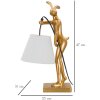 Lampe de table Mauro Ferretti Lapin E14 26x16x47 cm doré blanc