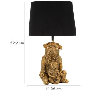 Lampe de table Mauro Feretti Chien E27 Ø 26 x 43,8 cm or gold noir