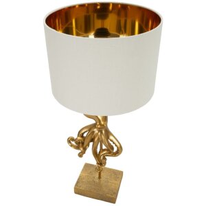 Lampe de table Mauro Ferretti Octopus E27 Ø 30,5 x 64,5 cm doré blanc