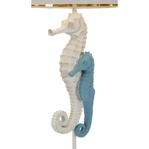 Lampe de table Mauro Ferretti Poisson-clown E27 Ø 30,5 x 66,5 cm blanc bleu