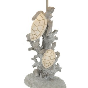 Lampe de table Mauro Ferretti Tortue E27 Ø 30,5x63,5 cm blanc gris