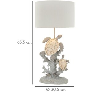 Lampe de table Mauro Ferretti Tortue E27 Ø 30,5x63,5 cm blanc gris