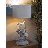 Lampe de table Mauro Ferretti Tortue E27 Ø 30,5x63,5 cm blanc gris