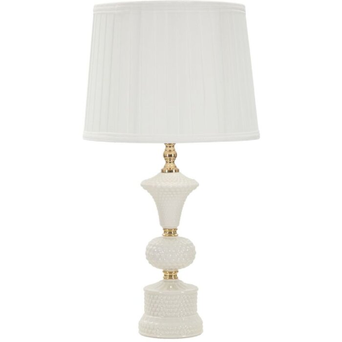 Lampe de table Mauro Ferretti Caserta E27 Ø 30x57 cm blanc doré