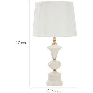 Lampe de table Mauro Ferretti Caserta E27 Ø 30x57 cm blanc doré