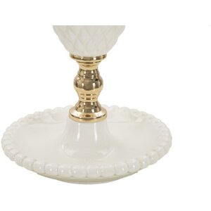Lampe de table Mauro Ferretti Torre Annunziata E27 Ø 30x57 cm blanc or