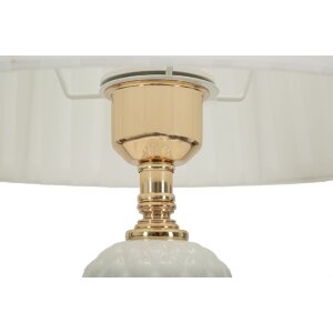 Lampe de table Mauro Ferretti Torre Annunziata E27 Ø 30x57 cm blanc or