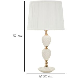 Lampe de table Mauro Ferretti Torre Annunziata E27 Ø 30x57 cm blanc or