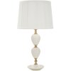 Lampe de table Mauro Ferretti Torre Annunziata E27 Ø 30x57 cm blanc or