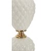 Lampe de table Mauro Ferretti Torre Annunziata E27 Ø 30x57 cm blanc or