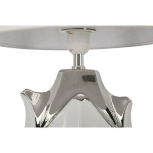 Lampe de table Mauro Ferretti Shiney E27 Ø 30x51 cm blanc argent