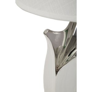 Lampe de table Mauro Ferretti Shiney E27 Ø 30x51 cm blanc argent