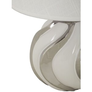 Lampe de table Mauro Ferretti Shiney E27 Ø 30x42 cm blanc argent