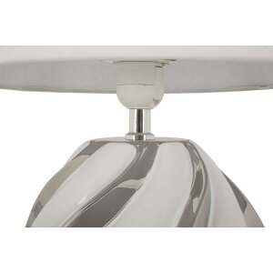 Lampe de table Mauro Ferretti Shiney E27 Ø 30x42 cm blanc argent