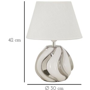Lampe de table Mauro Ferretti Shiney E27 Ø 30x42 cm blanc argent