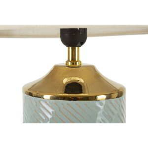 Lampe de table Mauro Ferretti Cape Town E27 Ø 30x47 cm bleu clair dorée