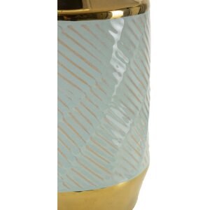 Lampe de table Mauro Ferretti Cape Town E27 Ø 30x47 cm bleu clair dorée