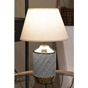 Lampe de table Mauro Ferretti Cape Town E27 Ø 30x47 cm bleu clair dorée