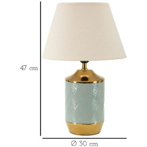 Lampe de table Mauro Ferretti Cape Town E27 Ø 30x47 cm bleu clair dorée