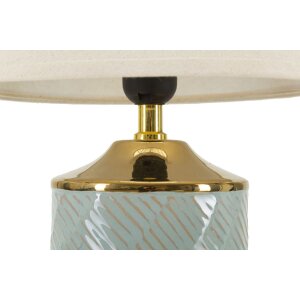 Lampe de table Mauro Ferretti Cape Town E27 Ø 25x40 cm bleu clair dorée