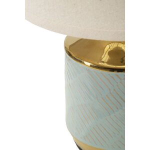 Lampe de table Mauro Ferretti Cape Town E27 Ø 25x40 cm bleu clair dorée