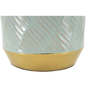 Lampe de table Mauro Ferretti Cape Town E27 Ø 25x40 cm bleu clair dorée