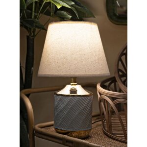Lampe de table Mauro Ferretti Cape Town E27 Ø 25x40 cm bleu clair dorée
