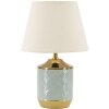 Lampe de table Mauro Ferretti Cape Town E27 Ø 25x40 cm bleu clair dorée