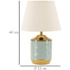 Lampe de table Mauro Ferretti Cape Town E27 Ø 25x40 cm bleu clair dorée